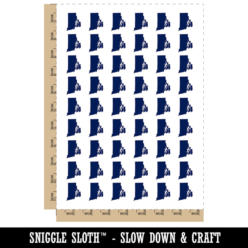 Rhode Island State Silhouette Temporary Tattoo Water Resistant Fake Body Art Set Collection (1 Sheet)