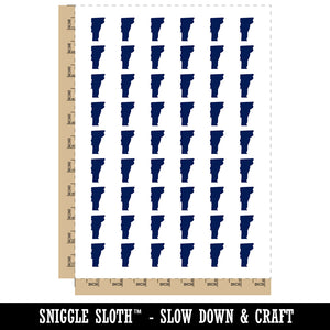 Vermont State Silhouette Temporary Tattoo Water Resistant Fake Body Art Set Collection (1 Sheet)