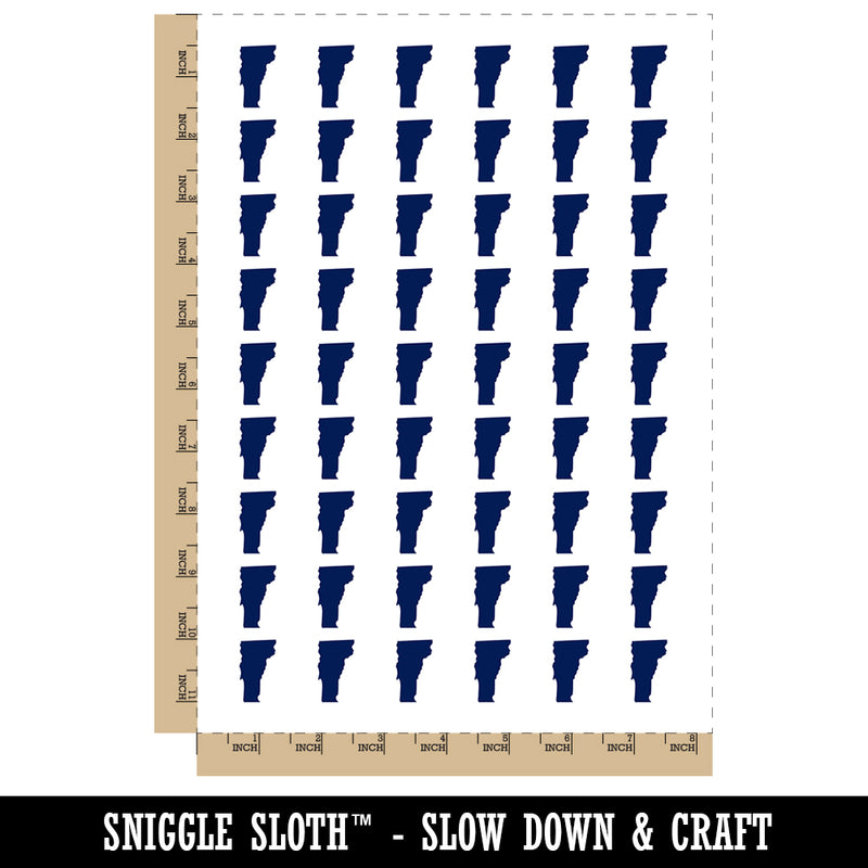 Vermont State Silhouette Temporary Tattoo Water Resistant Fake Body Art Set Collection (1 Sheet)