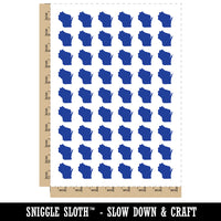 Wisconsin State Silhouette Temporary Tattoo Water Resistant Fake Body Art Set Collection (1 Sheet)