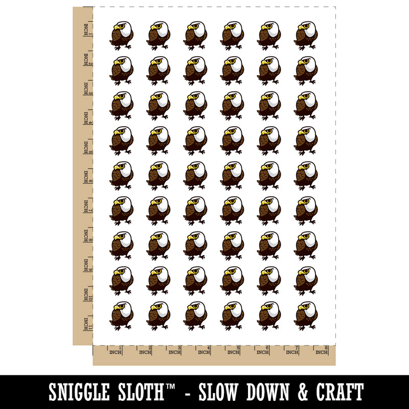 Cute and Grumpy Bald Eagle Temporary Tattoo Water Resistant Fake Body Art Set Collection (1 Sheet)