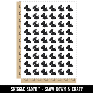 Delightful Cartoon Scottish Terrier Temporary Tattoo Water Resistant Fake Body Art Set Collection (1 Sheet)