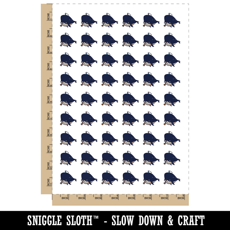 Captain Whale of the Salty Sea Temporary Tattoo Water Resistant Fake Body Art Set Collection (1 Sheet)