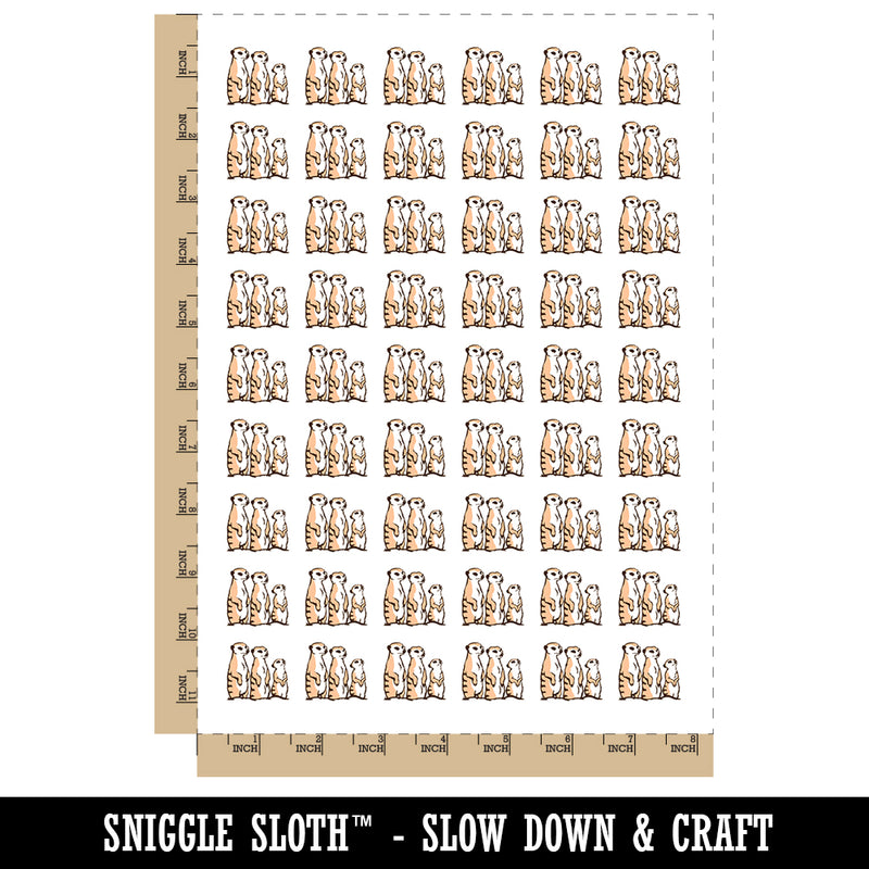 Curious Meerkat Family Temporary Tattoo Water Resistant Fake Body Art Set Collection (1 Sheet)