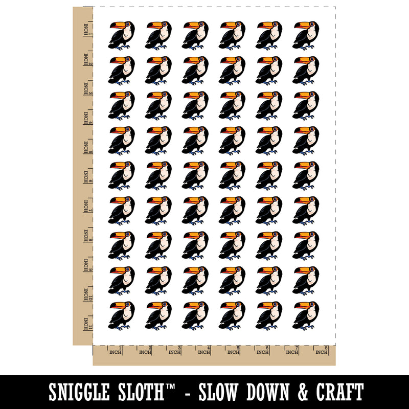 Curious Toco Toucan Bird Temporary Tattoo Water Resistant Fake Body Art Set Collection (1 Sheet)