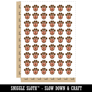 Paw Print Dog Cat Peace Sign Temporary Tattoo Water Resistant Fake Body Art Set Collection (1 Sheet)
