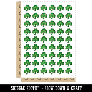 Three Leaf Clover Shamrock Temporary Tattoo Water Resistant Fake Body Art Set Collection (1 Sheet)