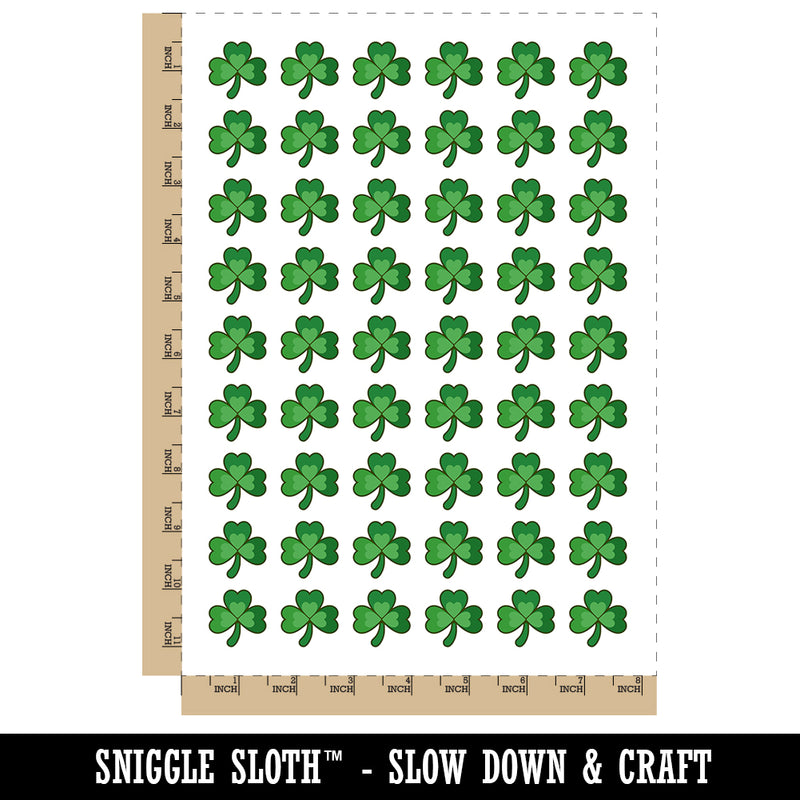 Three Leaf Clover Shamrock Temporary Tattoo Water Resistant Fake Body Art Set Collection (1 Sheet)