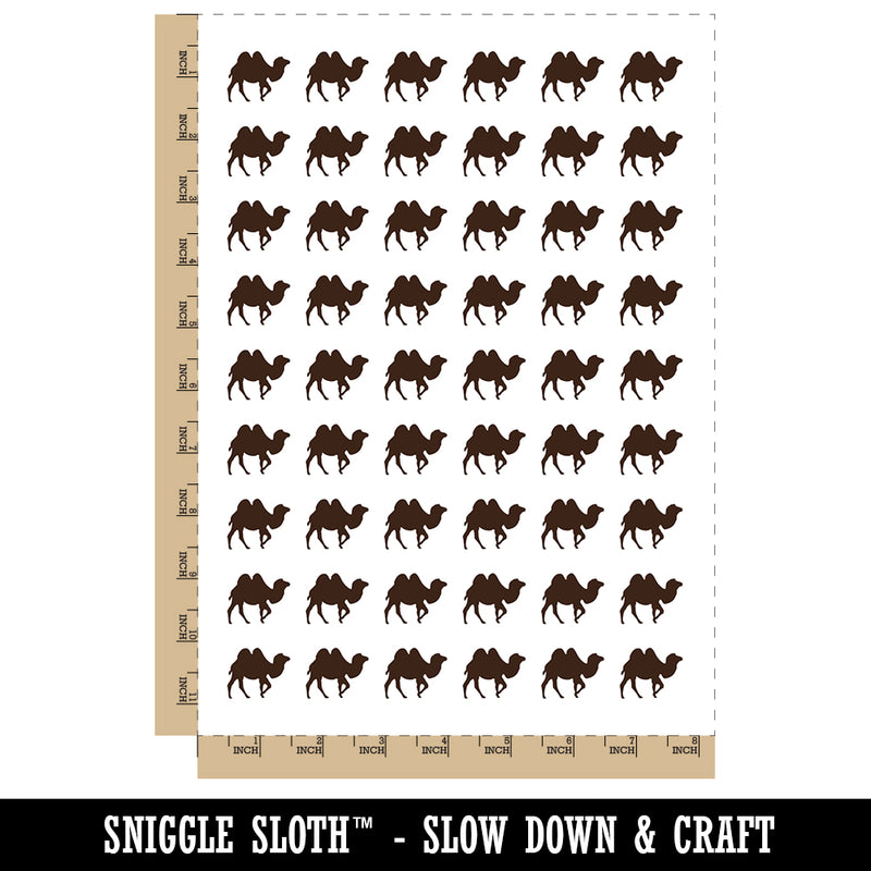 Camel Dromedary Silhouette Temporary Tattoo Water Resistant Fake Body Art Set Collection (1 Sheet)
