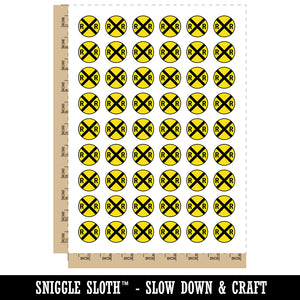 Railroad Crossing Train Temporary Tattoo Water Resistant Fake Body Art Set Collection (1 Sheet)