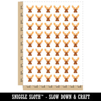 Peeking Moose Temporary Tattoo Water Resistant Fake Body Art Set Collection (1 Sheet)