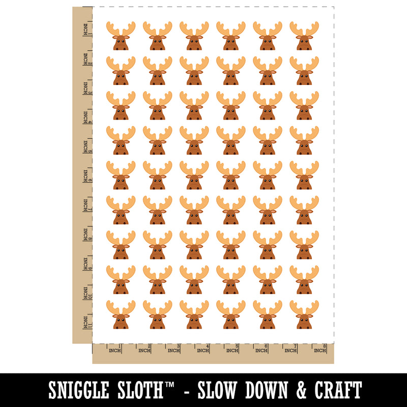Peeking Moose Temporary Tattoo Water Resistant Fake Body Art Set Collection (1 Sheet)