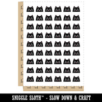 Peeking Black Cat Temporary Tattoo Water Resistant Fake Body Art Set Collection (1 Sheet)