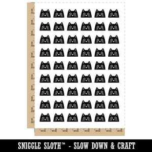 Peeking Black Cat Temporary Tattoo Water Resistant Fake Body Art Set Collection (1 Sheet)