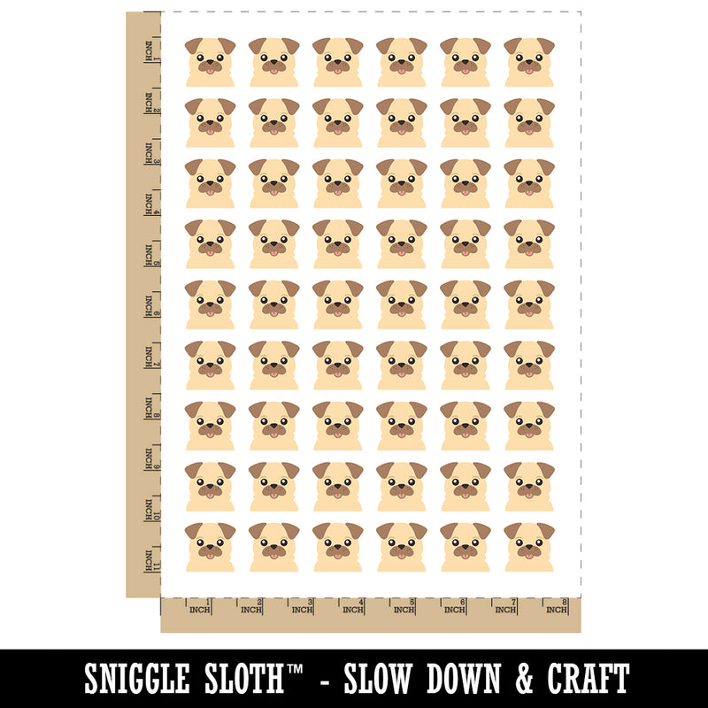 Peeking Pug Dog Temporary Tattoo Water Resistant Fake Body Art Set Collection (1 Sheet)
