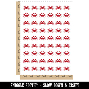 Crab Beach Ocean Temporary Tattoo Water Resistant Fake Body Art Set Collection (1 Sheet)