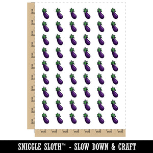 Eggplant Garden Vegetable Temporary Tattoo Water Resistant Fake Body Art Set Collection (1 Sheet)