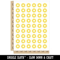 Summer Sunflower Monogram Center Temporary Tattoo Water Resistant Fake Body Art Set Collection (1 Sheet)