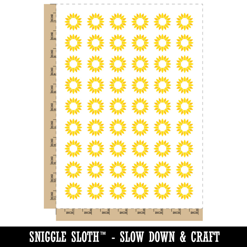 Summer Sunflower Monogram Center Temporary Tattoo Water Resistant Fake Body Art Set Collection (1 Sheet)