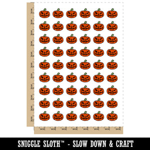 Spooky Halloween Jack o Lantern Pumpkin Temporary Tattoo Water Resistant Fake Body Art Set Collection (1 Sheet)