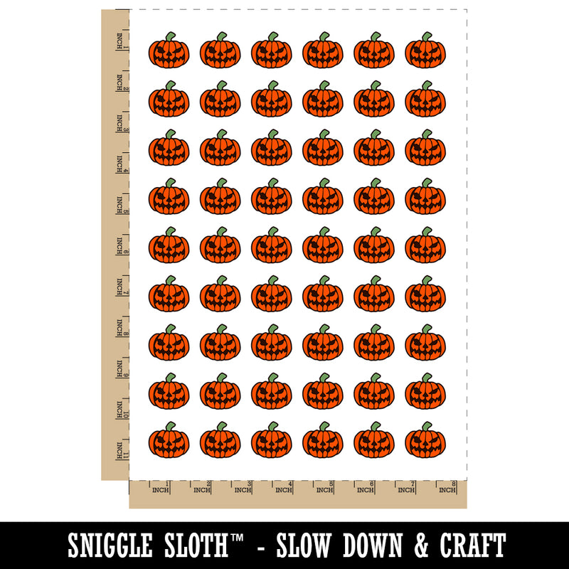 Spooky Halloween Jack o Lantern Pumpkin Temporary Tattoo Water Resistant Fake Body Art Set Collection (1 Sheet)