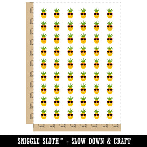 Pineapple with Sunglasses Temporary Tattoo Water Resistant Fake Body Art Set Collection (1 Sheet)