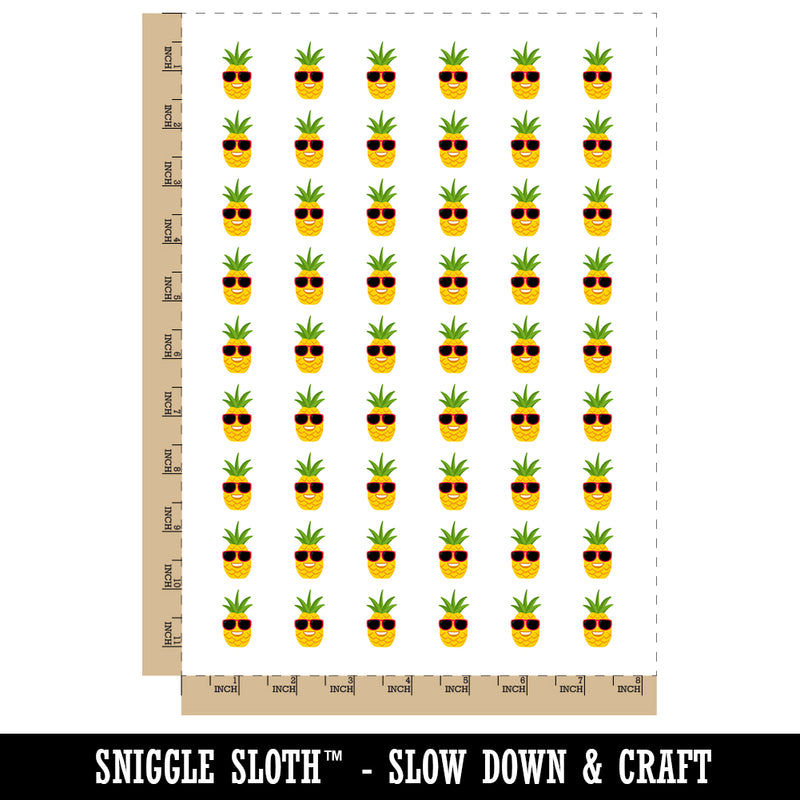 Pineapple with Sunglasses Temporary Tattoo Water Resistant Fake Body Art Set Collection (1 Sheet)