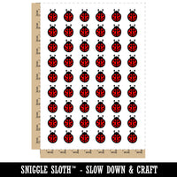 Cartoony Ladybug Temporary Tattoo Water Resistant Fake Body Art Set Collection (1 Sheet)