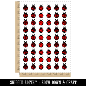 Cartoony Ladybug Temporary Tattoo Water Resistant Fake Body Art Set Collection (1 Sheet)
