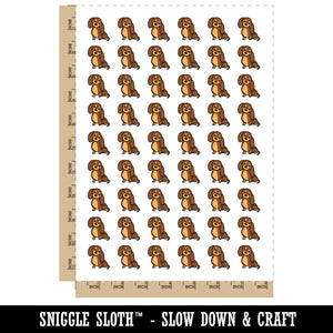 Dachshund Sitting Tilting Head Wiener Dog Temporary Tattoo Water Resistant Fake Body Art Set Collection (1 Sheet)