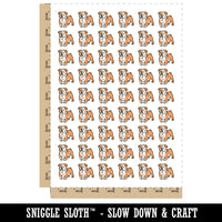 English Bulldog Standing Dog Temporary Tattoo Water Resistant Fake Body Art Set Collection (1 Sheet)