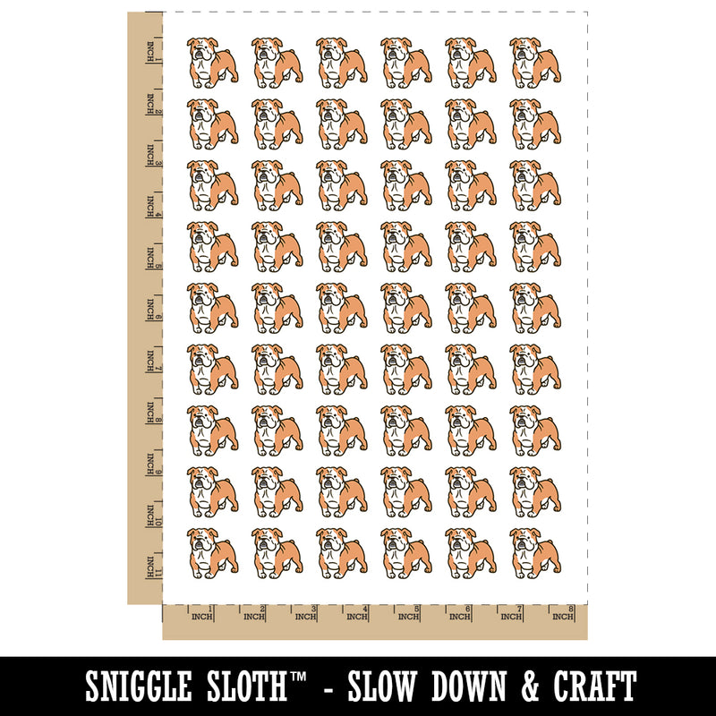 English Bulldog Standing Dog Temporary Tattoo Water Resistant Fake Body Art Set Collection (1 Sheet)