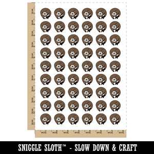 Mischievous River Otter Temporary Tattoo Water Resistant Fake Body Art Set Collection (1 Sheet)