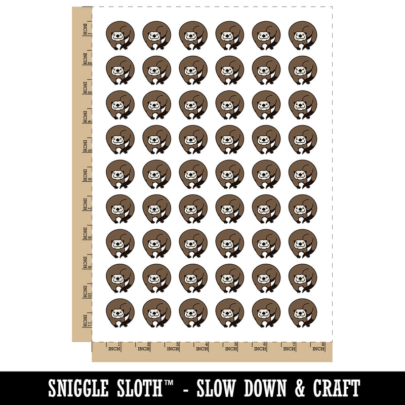 Mischievous River Otter Temporary Tattoo Water Resistant Fake Body Art Set Collection (1 Sheet)