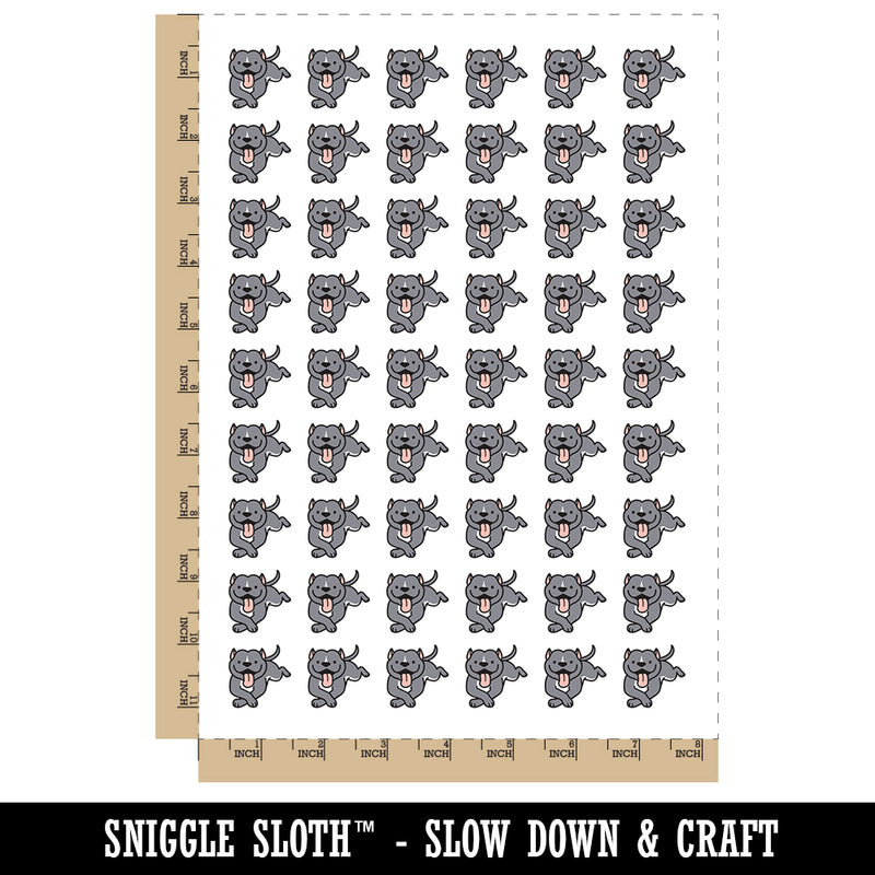 Pit Bull Happy Laying Down Dog Temporary Tattoo Water Resistant Fake Body Art Set Collection (1 Sheet)