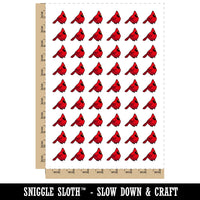 Puffy Cardinal Bird Temporary Tattoo Water Resistant Fake Body Art Set Collection (1 Sheet)