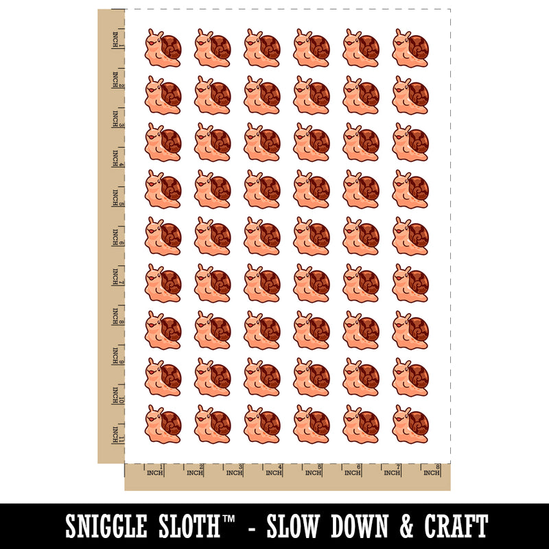 Small Snail Reaching Out Temporary Tattoo Water Resistant Fake Body Art Set Collection (1 Sheet)