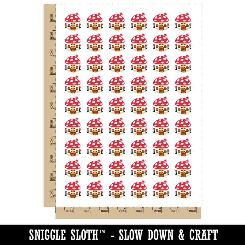 Cute Mushroom Gnome Home Temporary Tattoo Water Resistant Fake Body Art Set Collection (1 Sheet)