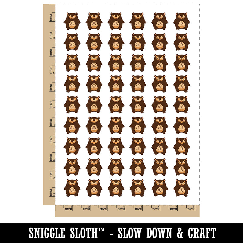 Cute Sleepy Baby Bear Temporary Tattoo Water Resistant Fake Body Art Set Collection (1 Sheet)