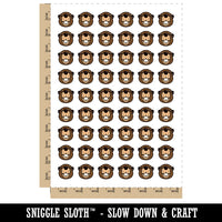 Cute Toothy Beaver Head Temporary Tattoo Water Resistant Fake Body Art Set Collection (1 Sheet)