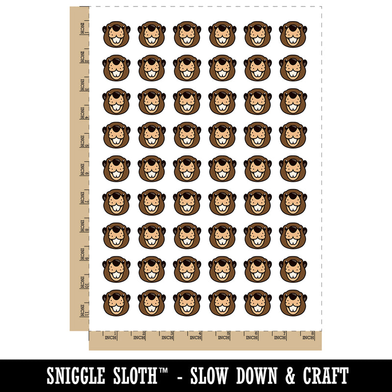 Cute Toothy Beaver Head Temporary Tattoo Water Resistant Fake Body Art Set Collection (1 Sheet)