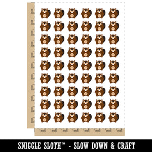 Kawaii Cute Beaver Buddy Temporary Tattoo Water Resistant Fake Body Art Set Collection (1 Sheet)
