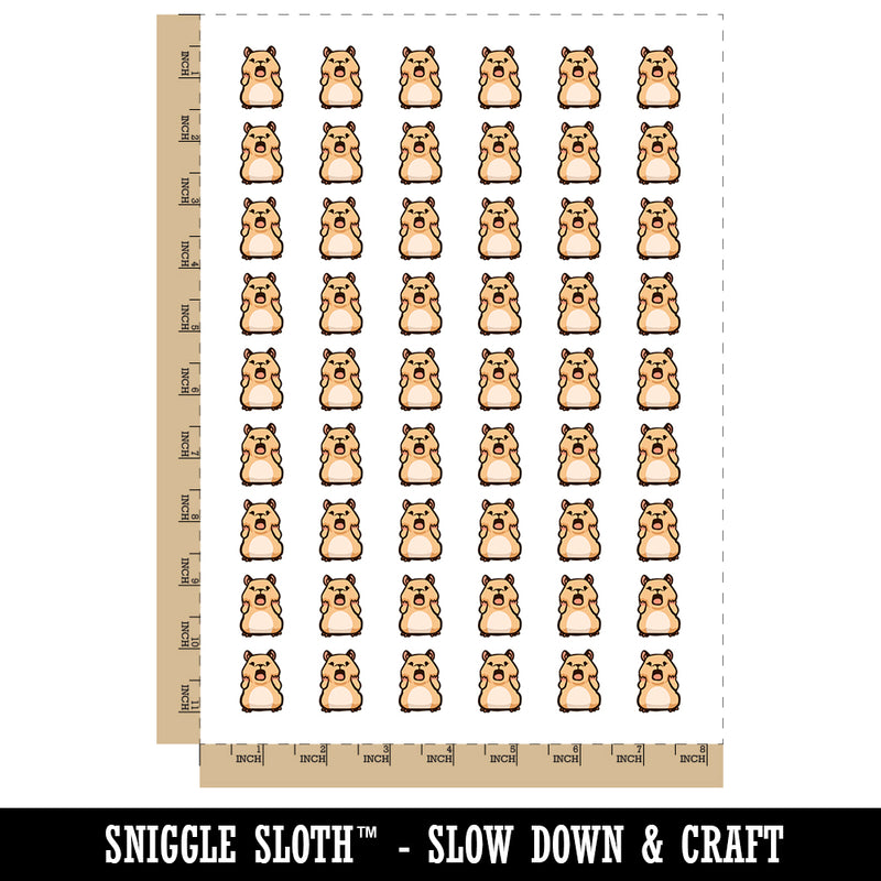 Shocked Scared Cute Hamster Rodent Gasp Temporary Tattoo Water Resistant Fake Body Art Set Collection (1 Sheet)