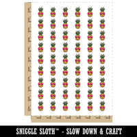 Pineapple Wearing Sunglasses Temporary Tattoo Water Resistant Fake Body Art Set Collection (1 Sheet)