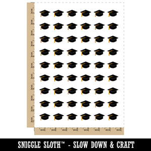 Graduation Cap Hat Temporary Tattoo Water Resistant Fake Body Art Set Collection (1 Sheet)