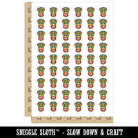Tiki Mask Hawaii Luau Temporary Tattoo Water Resistant Fake Body Art Set Collection (1 Sheet)