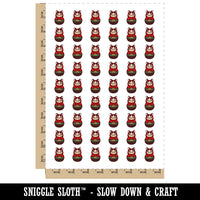 Cat Russian Nesting Doll Matroyshka Babushka Temporary Tattoo Water Resistant Fake Body Art Set Collection (1 Sheet)