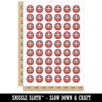 Japanese Daruma Doll Zen Buddhism Bodhidharma Temporary Tattoo Water Resistant Fake Body Art Set Collection (1 Sheet)