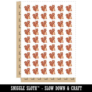 Sitting Squirrel Cartoon Critter Temporary Tattoo Water Resistant Fake Body Art Set Collection (1 Sheet)