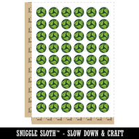 Three Leaves Circle Recycle Pattern Temporary Tattoo Water Resistant Fake Body Art Set Collection (1 Sheet)
